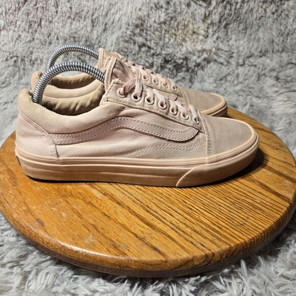 Vans Old Skool Womens 9.5 Mens 8 Pink Blush Canvas Monochrome Skateboard Shoe - Picture 10 of 14